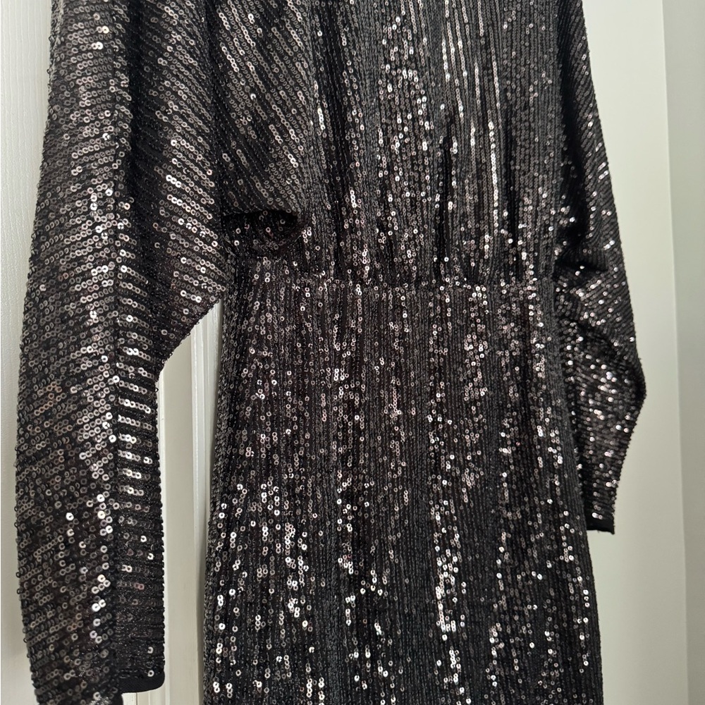 Black Sequin Mini Dress